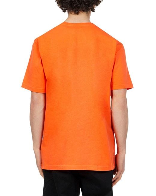 Heron Preston Orange Logo Printed Crewneck T-Shirt for men