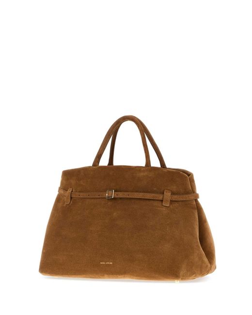 MANU Atelier Brown Caramel Suede Le Cambon 40 Handbag