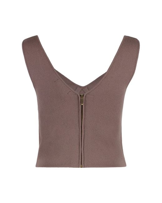 SABLYN Brown Iridian Wool-Cashmere Knitted Top Tops