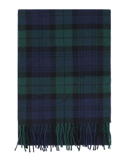 Ralph Lauren Blue Scottish Scarf In Wool for men