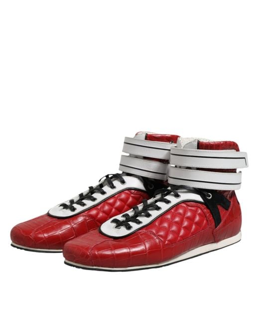 Dolce & Gabbana Red Hightop Sneakers for men