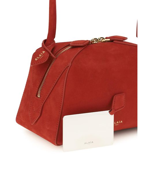 Alaïa Red Shoulder Bag Le Bouledogue Calf Leather