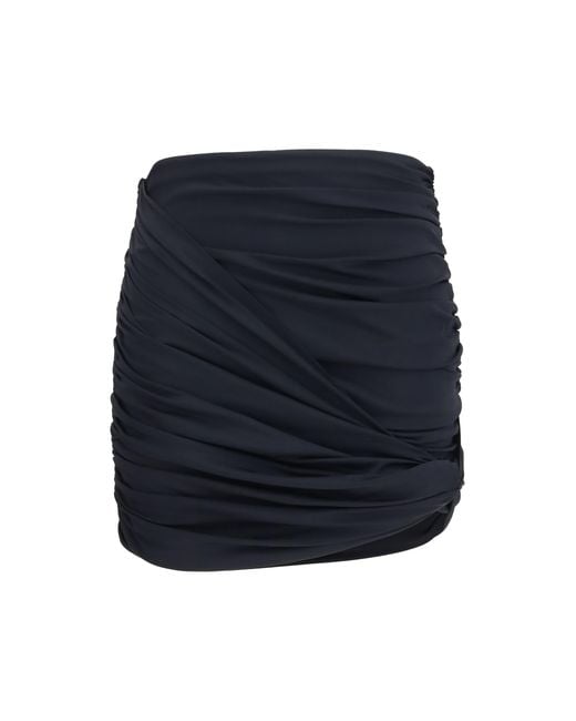 Magda Butrym Blue Draped Swim Mini Skirt Polyamide; Elastane