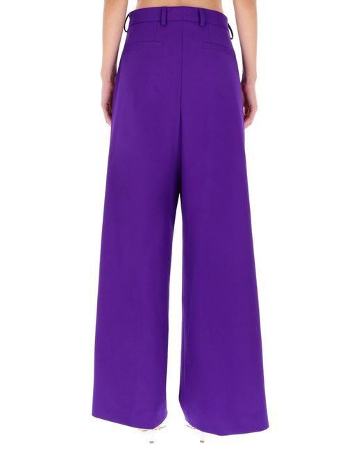Dries Van Noten Purple Pants Wool Blend Trousers