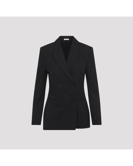 McQueen Black Pinstripe Lurex Jacket