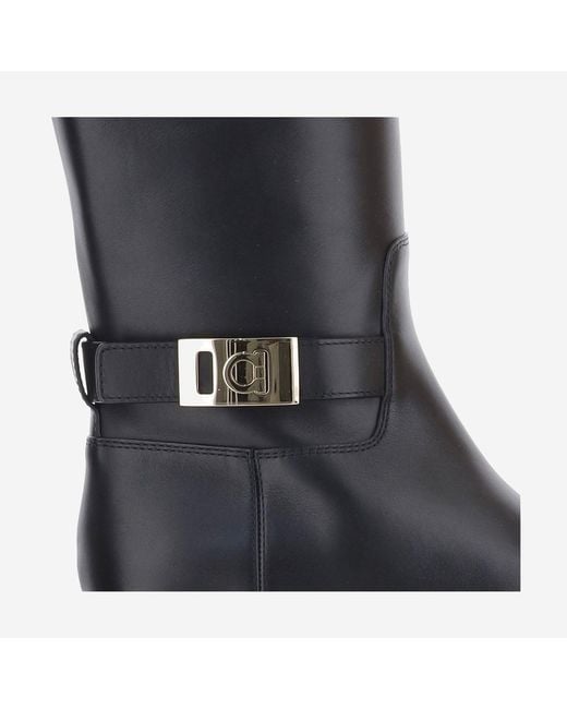 Ferragamo Black Zakia Leather Boots