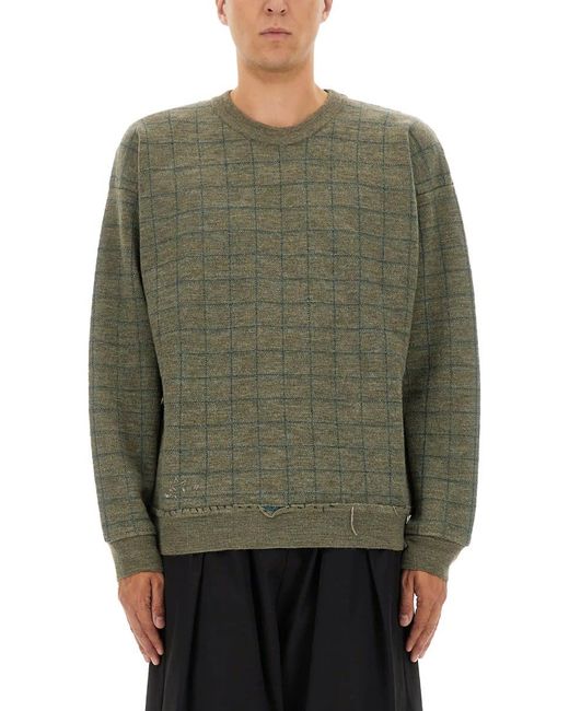 Maison Margiela Green Sweatshirt With Worn Effect for men