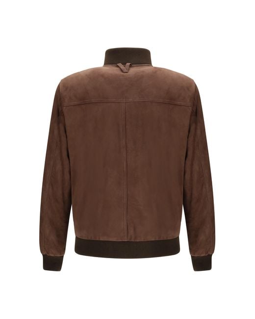 Valstar Brown Leather Jacket Calf Bos Taurus for men