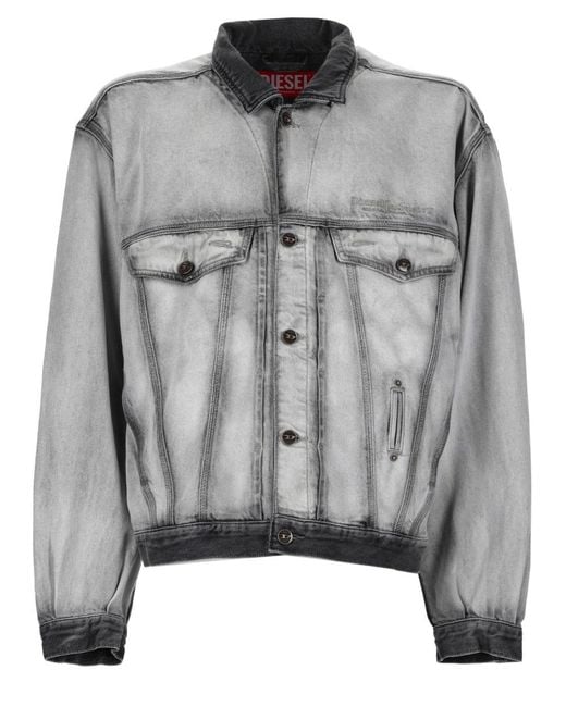 DIESEL Gray Jacket D-Denver-Fsi Cotton Cly for men