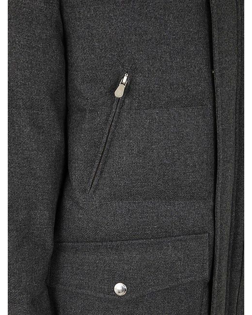 Brunello Cucinelli Black High-neck Padded Coat for men