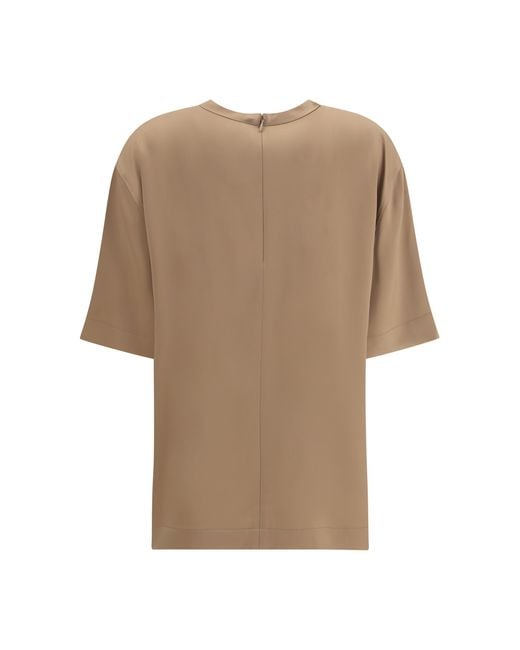 Totême  Natural Satin T-Shirt Viscose T-Shirts & Jerseys