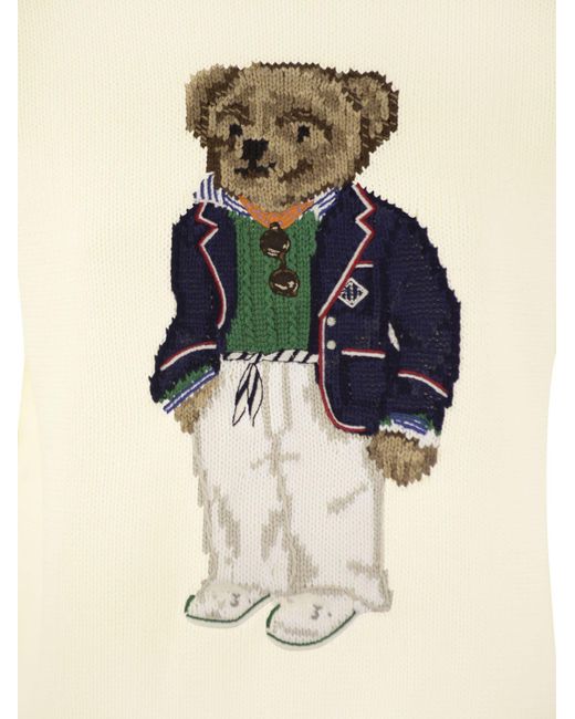 Polo Ralph Lauren Natural Bear Cotton Crew-Neck Polo Shirt