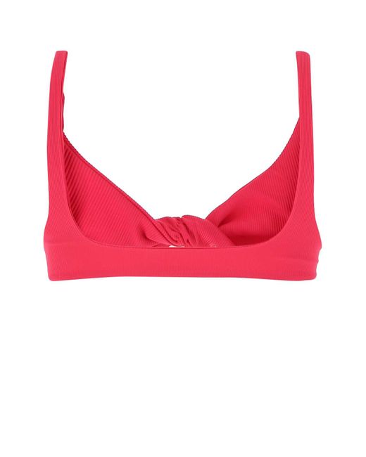 The Attico Red Fuchsia Stretch Nylon Bikini Top