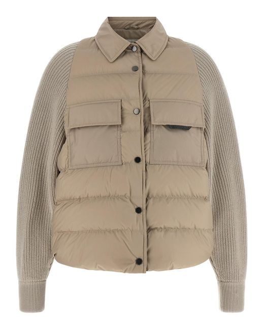Brunello Cucinelli Natural Polyester Shell Jacket Clothing