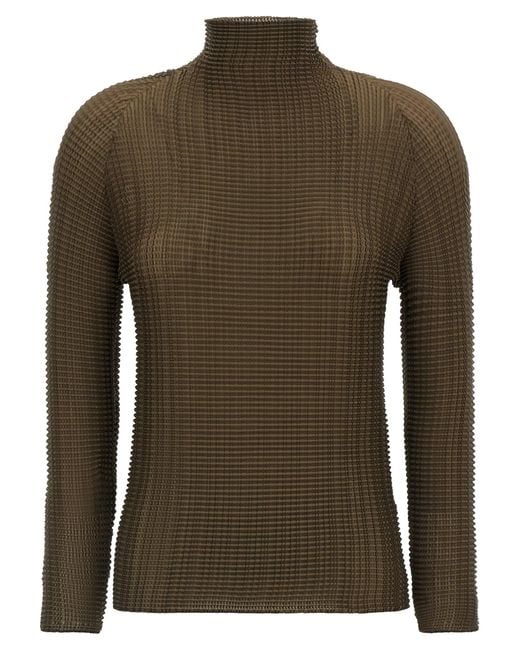 Issey Miyake Green 'Wooly Pleats-58' Blouse
