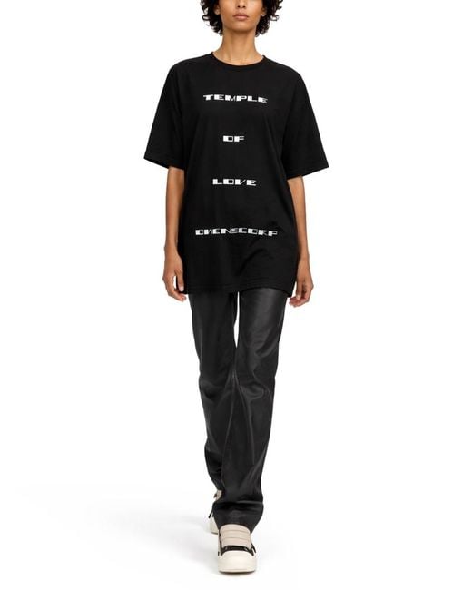 Rick Owens Black T-Shirt Jumbo Ss Cotton T-Shirts