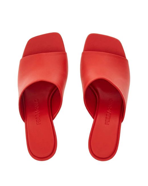 Ferragamo Red Astro Sandals