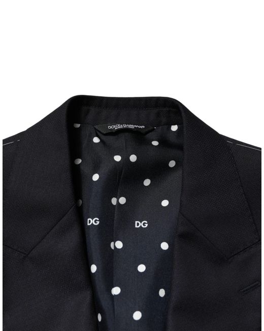 Dolce & Gabbana Black Wool Single Breasted 2 Piece Suit for men
