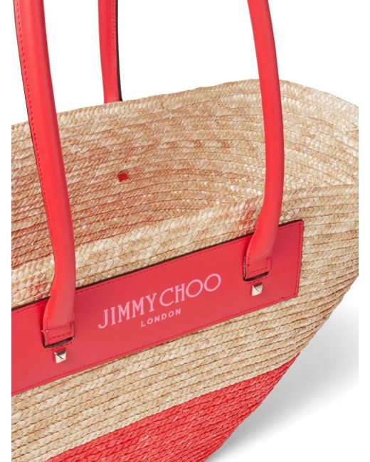 Jimmy Choo Pink Beach Basket Tote/M