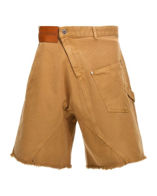J.W. Anderson Brown Twisted Workwear Bermuda Shorts for men