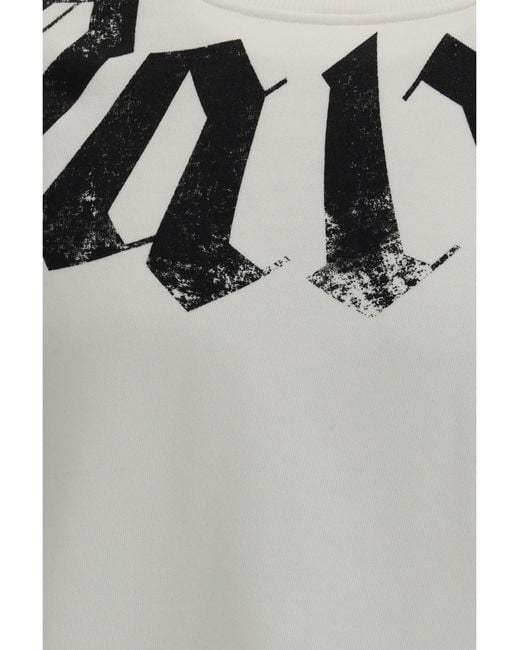 Palm Angels Black Sweatshirt Big Neck Logo Off-- Cotton Sweatshirts for men
