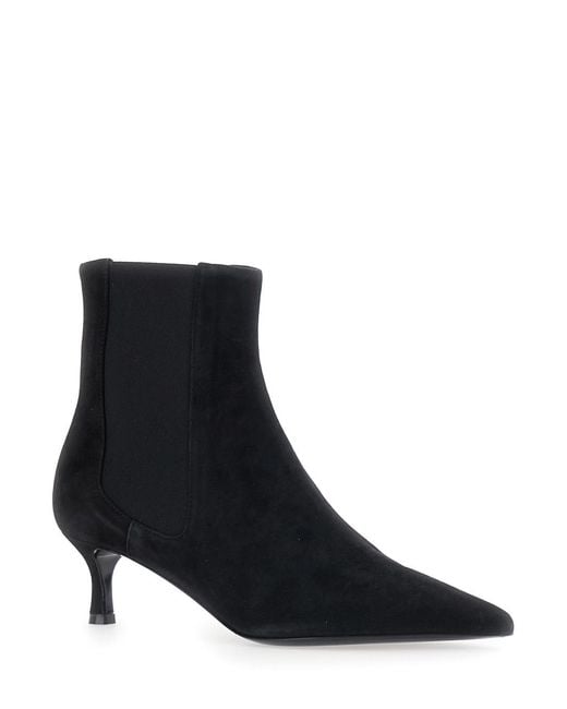 Pollini Black Ankle Boots Suede