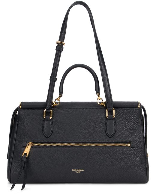 Dolce & Gabbana Black Leather Tote Bag Pvc