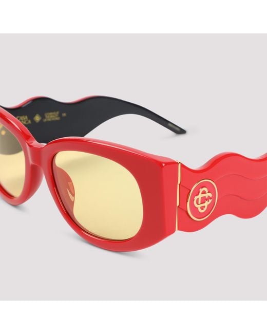 Casablanca Red Oval Wave Sunglasses Acetate Glasses for men