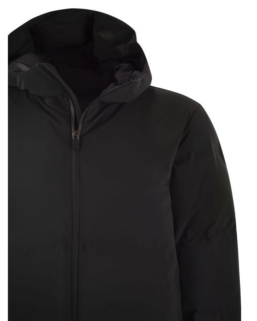 Herno Black New Impact Long Down Jacket With Hood for men