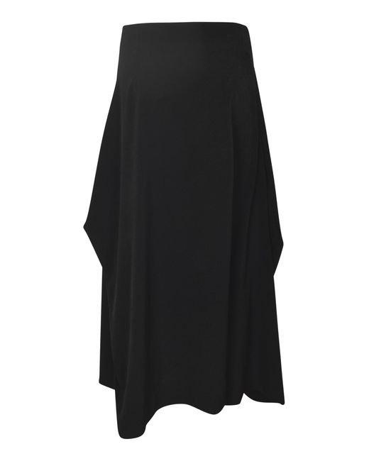 Yohji Yamamoto Black High-Waist Plain Skirt
