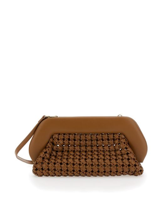 THEMOIRÈ Brown Bios Knots Clutch Bag With Braided Design