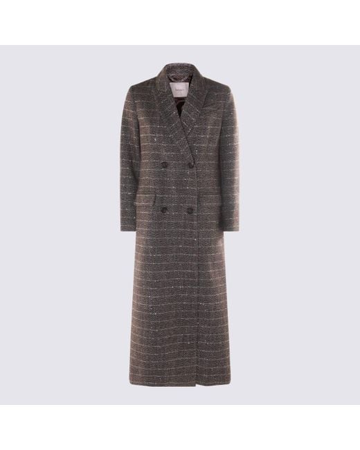 Twinset Gray Maxi Coat