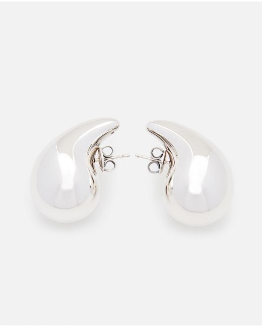 Bottega Veneta White Teardrop Earrings