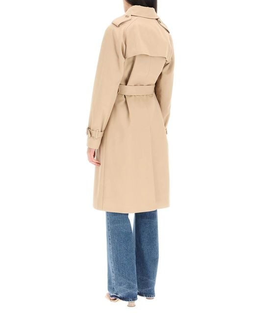 A.P.C. Natural 'greta' Double-breasted Cotton Trench Coat