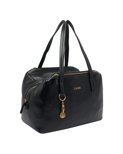 Liu Jo Black Logo Medium Satchel Bag