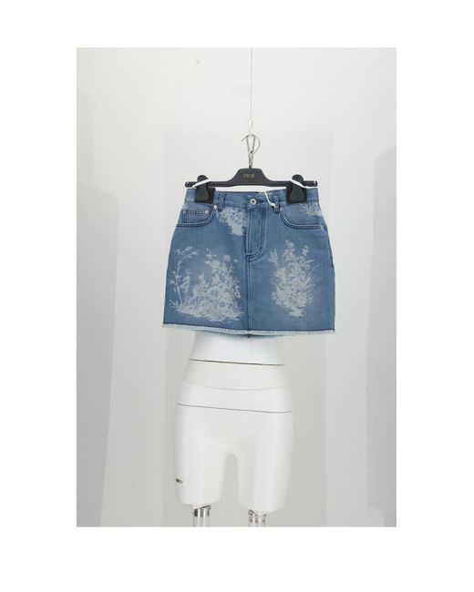 Dior Blue Denim Skirt Cotton