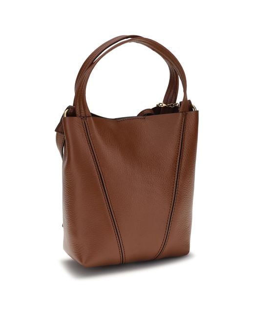 Chloé Brown Spin Shoulder Bag Calf Leather Bos Taurus