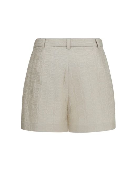 Moncler White Logo Shorts Polyamide Bermuda