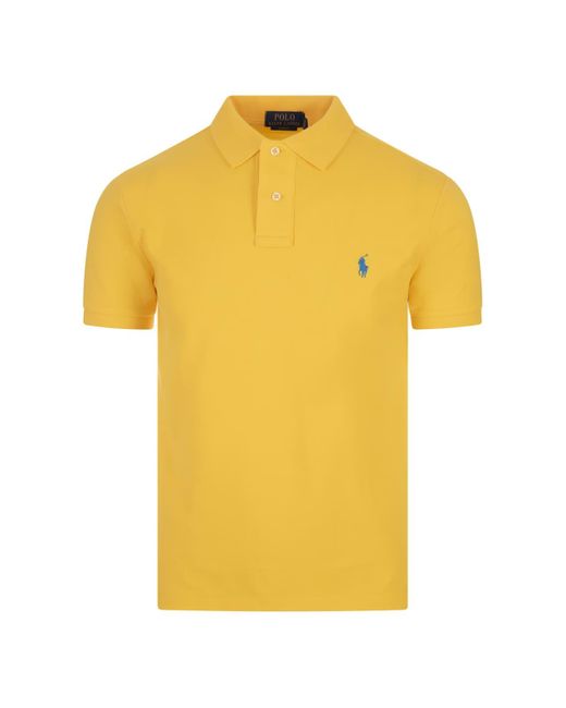 Ralph Lauren Yellow Oasis And Slim-Fit Piquet Polo Shirt for men