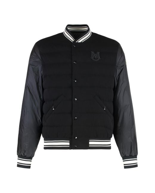 Moncler Black Bouchet Bomber Down Jacket Polyamide for men