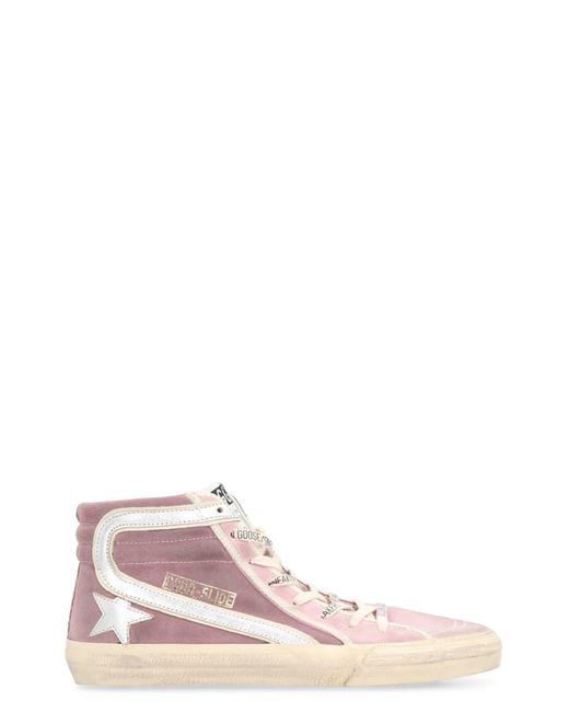 Golden Goose Deluxe Brand Pink Slide Suede High-Top Sneakers