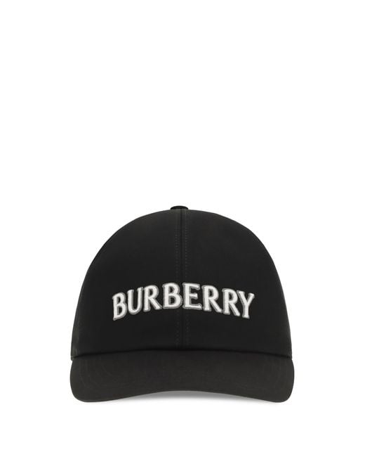 Burberry Black Logo Cotton Baseball Cap Hats E Hairbands for men