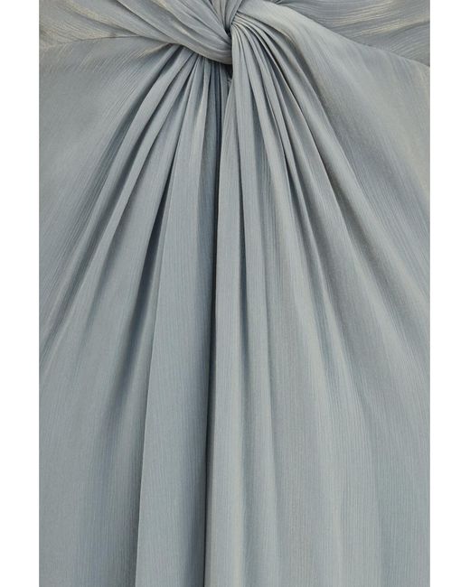 Nissa Gray Long Crossover Dress Polyester