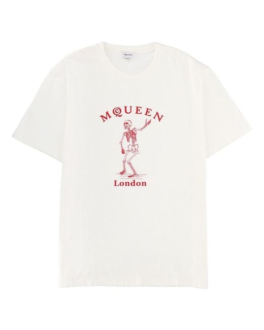 McQueen White Printed Cotton T-Shirt T-Shirts for men