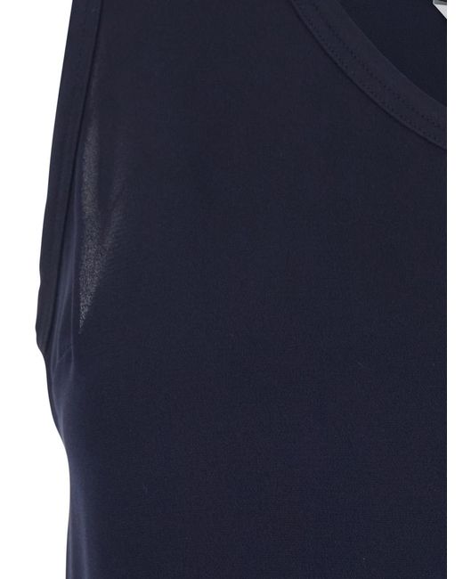 Max Mara Blue Sleeveless Top Pavido Silk Tops