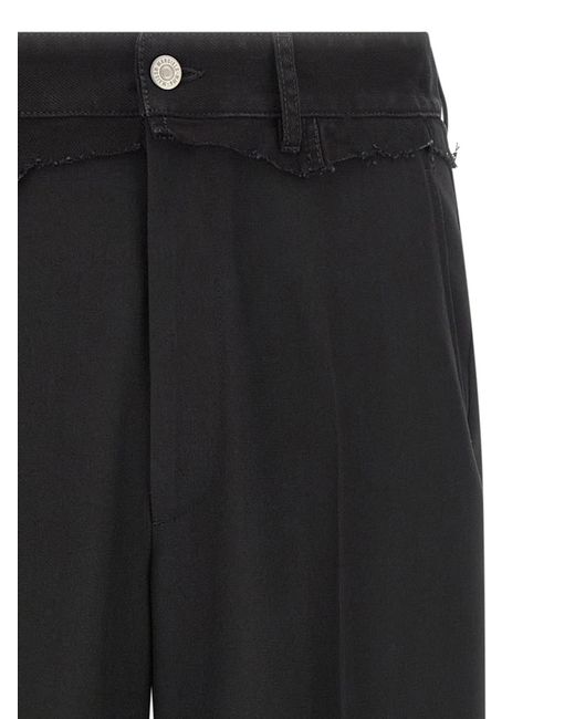 MM6 by Maison Margiela Black Denim Insert Pants Polyester for men