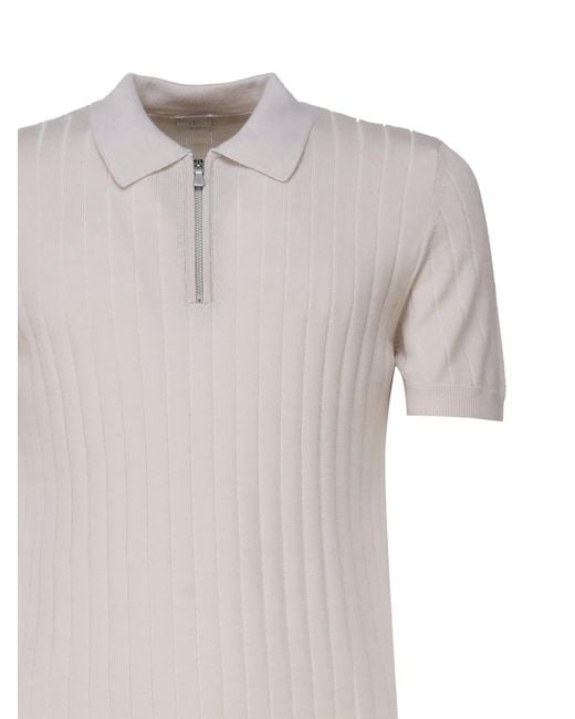 Eleventy Natural Short-Sleeved Polo Shirt for men