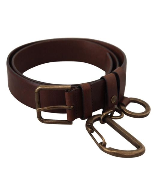 Dolce & Gabbana Brown Elegant Leather Belt With Metal Buckle for men
