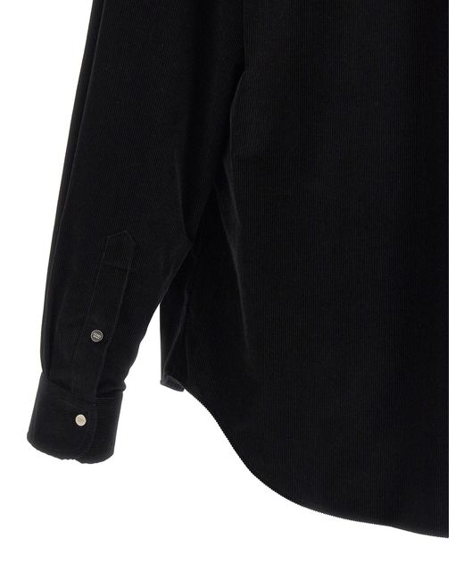 Fendi Blue Corduroy Shirt for men