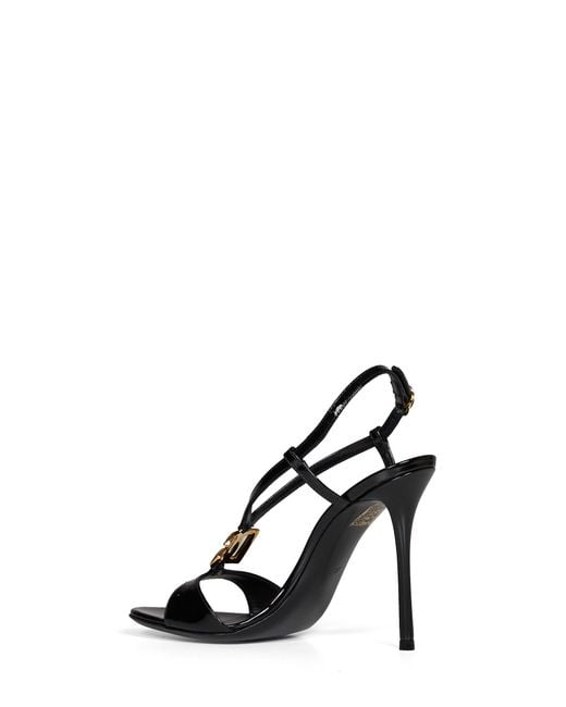 Dolce & Gabbana White Dolce & Gabbana Patent Leather Sandals With Dg Logo